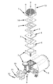 Ct436100 Pump Parts Diagram and Parts List for CT436100  Campbell Hausfeld Compressor